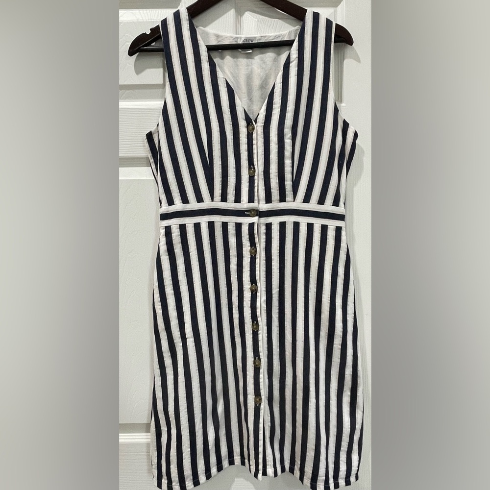 J.Crew Striped Button-Front Seersucker Dress Size 6
